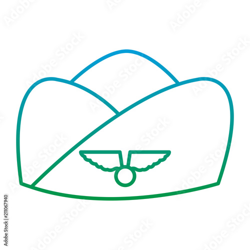degraded line stewardess hat uniform style with emblem