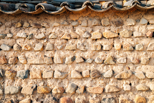 Obraz na płótnie Korean traditional stone wall background w salonie