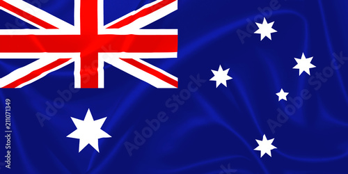 Illustration of Australia waving fabric flag.  © Thamyris