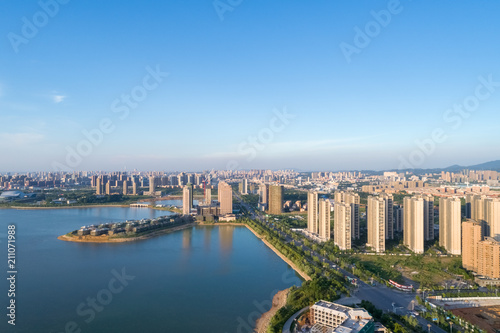  jiujiang cityscape on lakeside