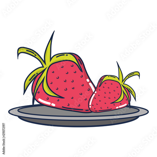 delicious strawberries organic fruit in the tray
