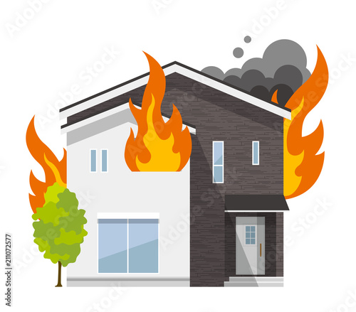 家、一軒家：火事、火災