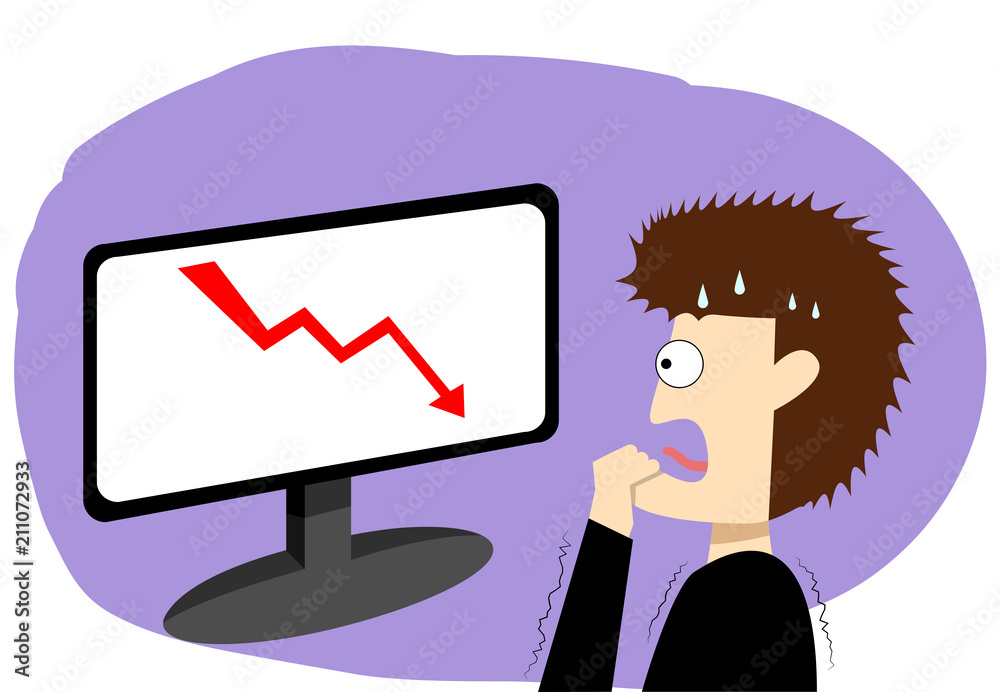 Panic businessman in stock market, vector art Panic businessman in stock market, vector art