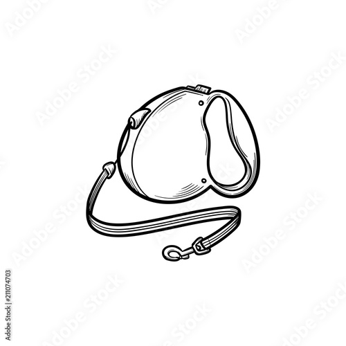 Automatic leash hand drawn outline doodle icon
