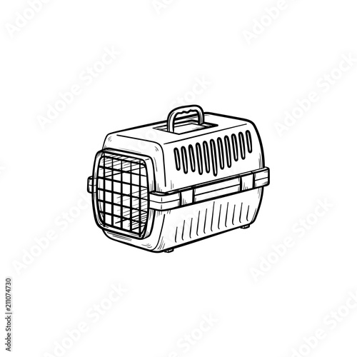 Pets transport box hand drawn outline doodle icon