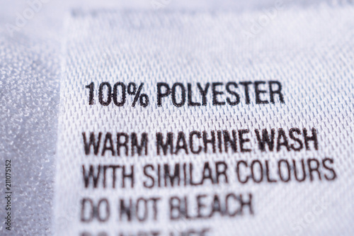 Polyester fabric Clothing label with laundry instructions