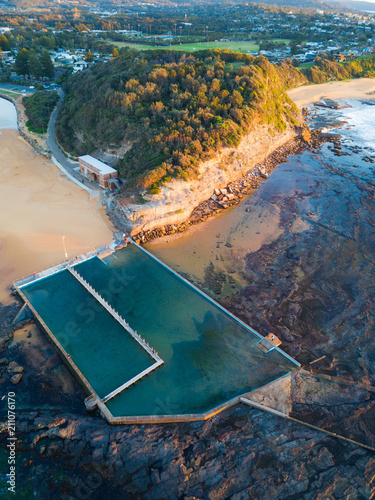 View of Narrabeen rock pool from above. photo