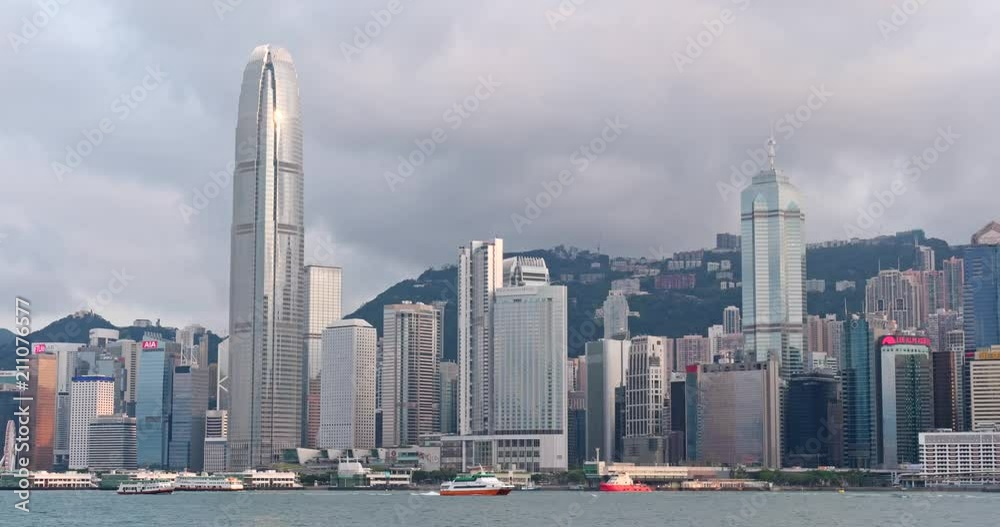 Hong Kong urban city skyline in sunny day Hong Kong urban city skyline in sunny day
