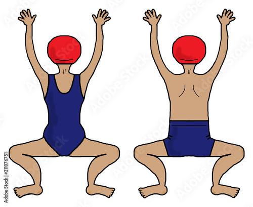 スイミング 準備体操 平泳ぎ 少し日焼け Stock イラスト Adobe Stock