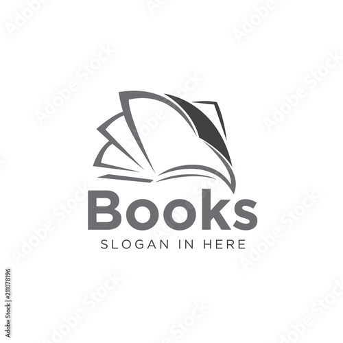 Line art paper book logo art