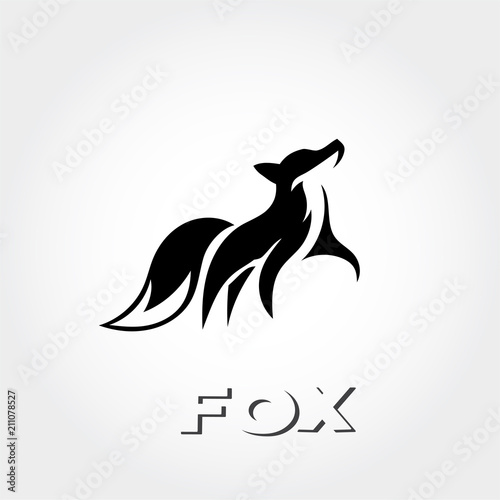 simple graceful walking fox logo