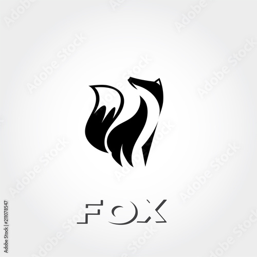 simple graceful standing fox logo