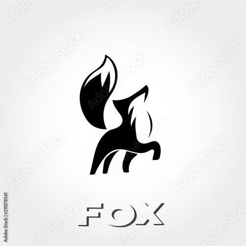 simple graceful walking fox logo