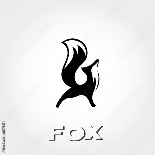 simple graceful standing fox logo