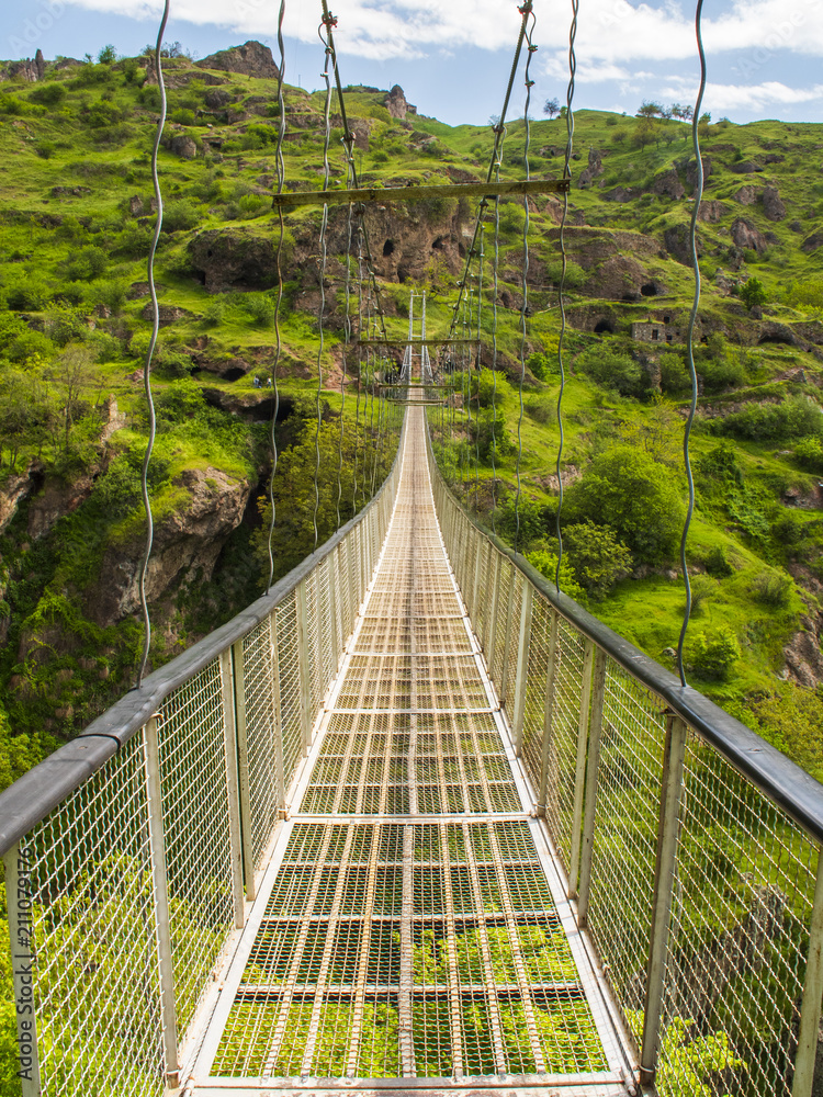 Obraz premium Khndzoresk Swinging Bridge and Old Cave Village, Armenia 11