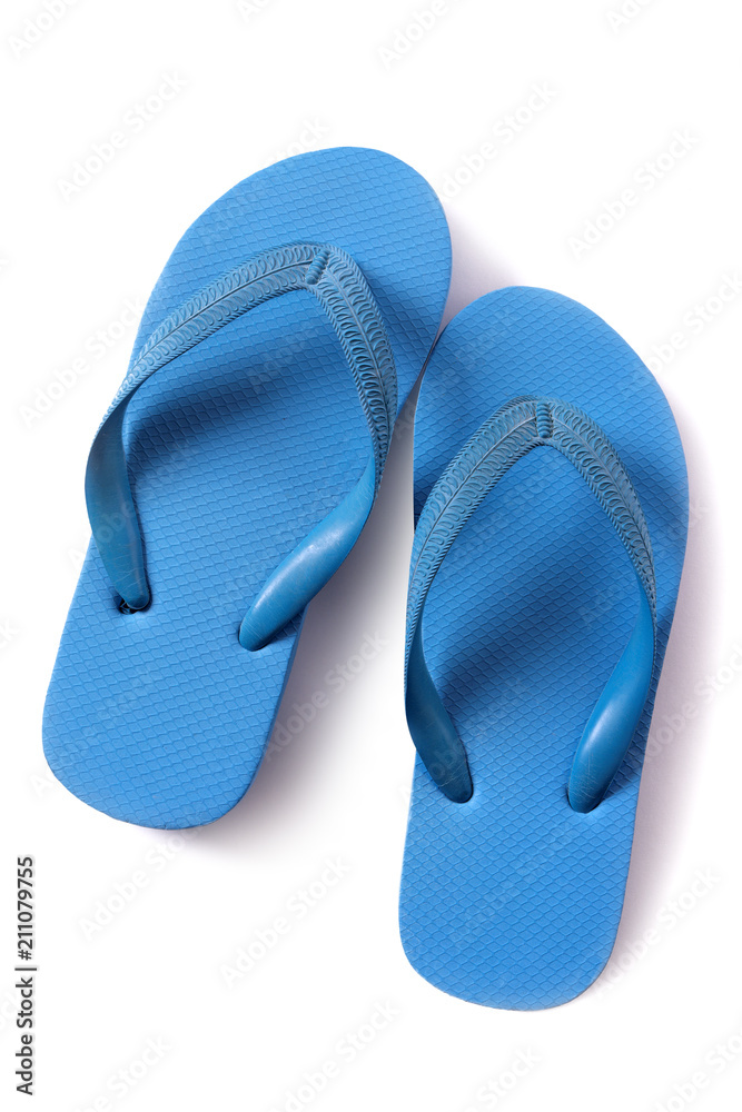 Flip flop sandals blue isolated on white background