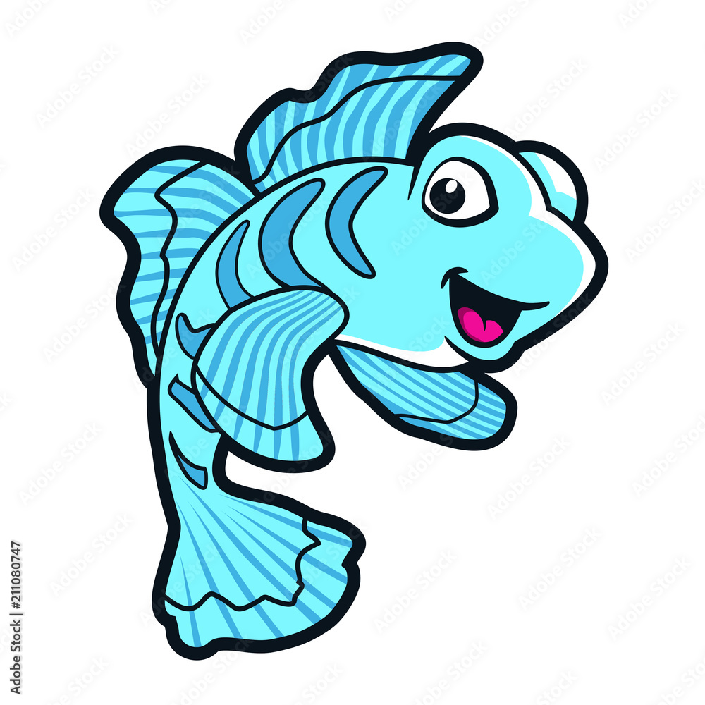 Obraz premium Fishstore Mascot Design Vector