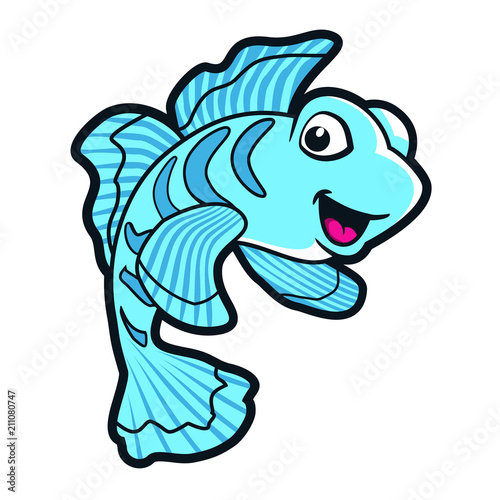 Fishstore Mascot Design Vector