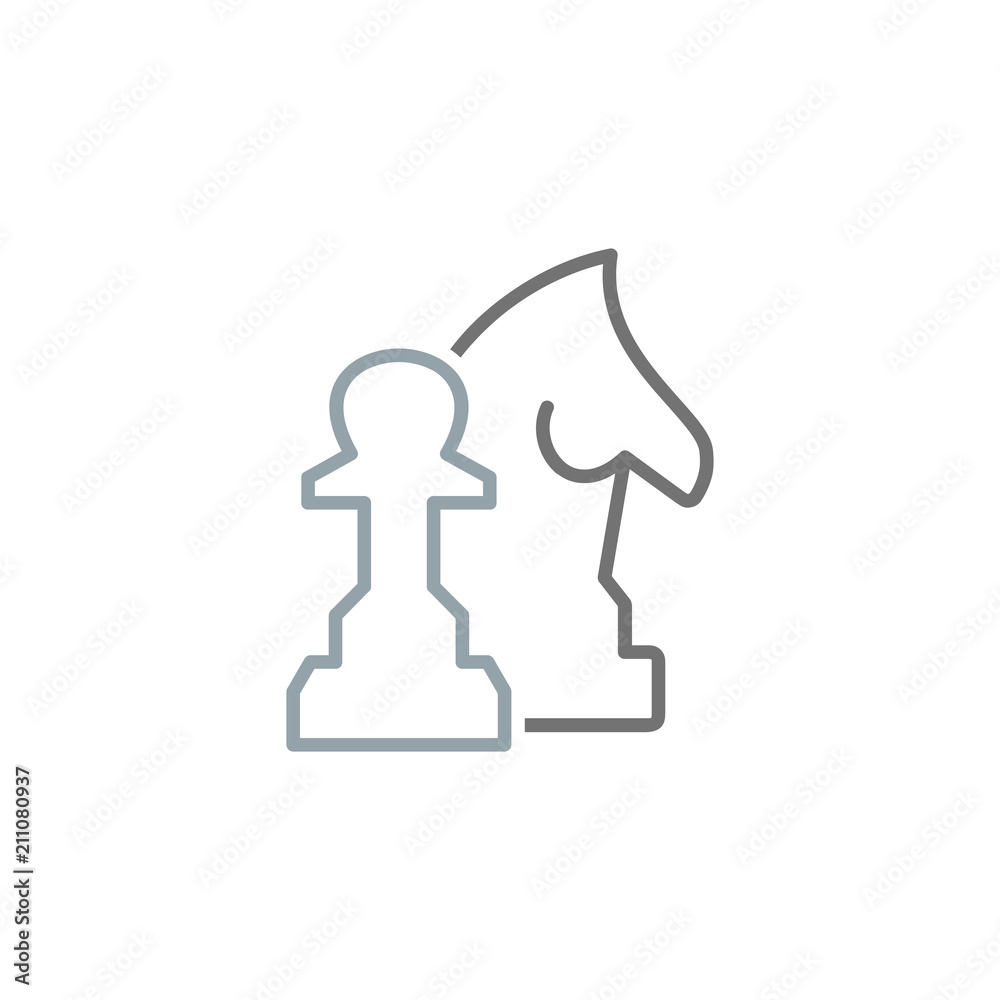 Fototapeta premium Chess Education Logo Icon Design