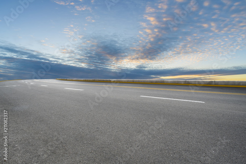 Asphalt road and sky cloud landscape