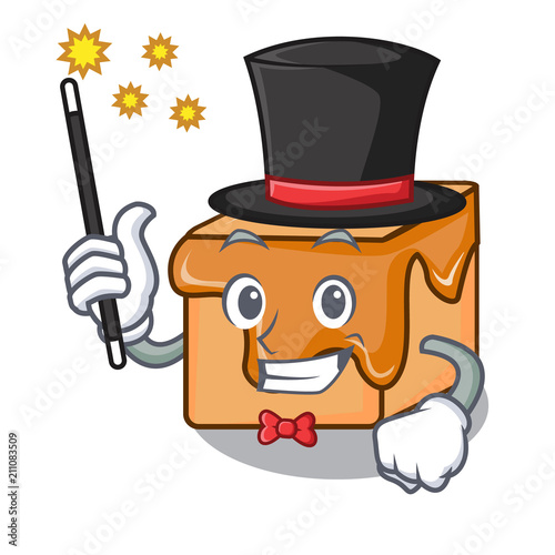 Magician caramel candies mascot cartoon