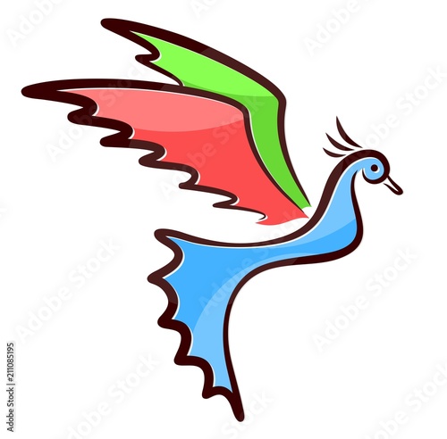 A symbol of the color flying bird.