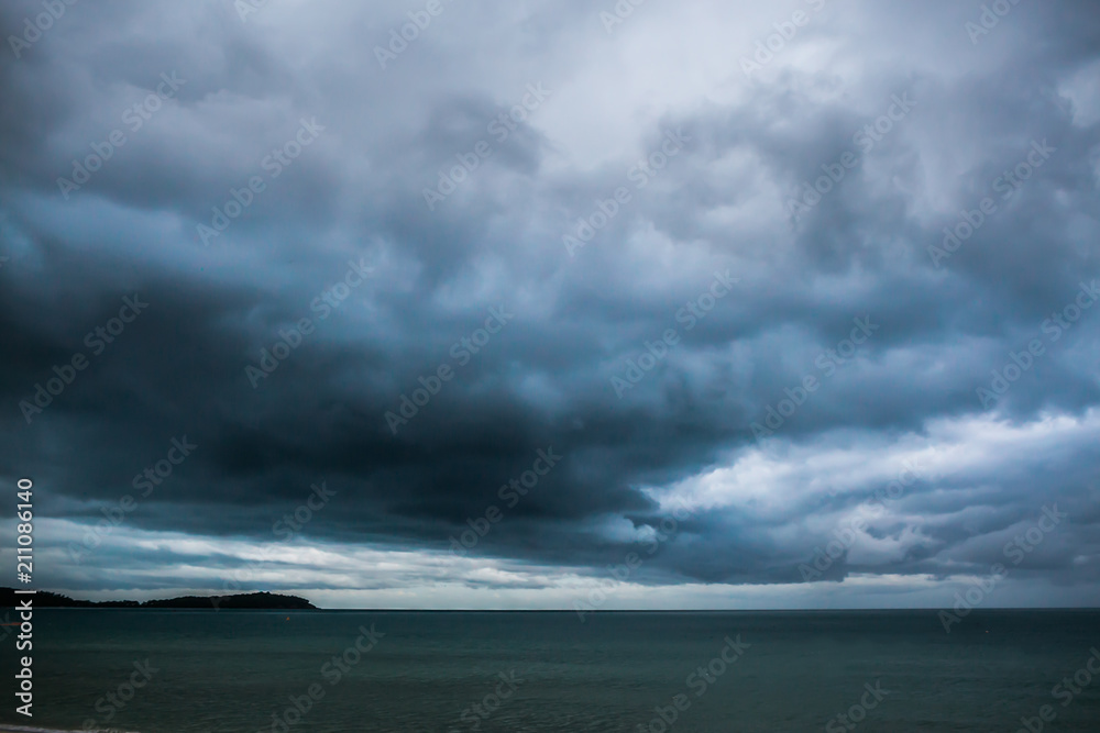 Rain storms are happening at sea,Thailand