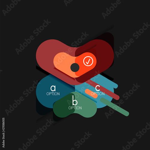 Flat design geometric infographics, arrow shape vector sticker or label, price tags, offer promotion badge, icon design, paper style layout for data graphic visualization step by step process, for