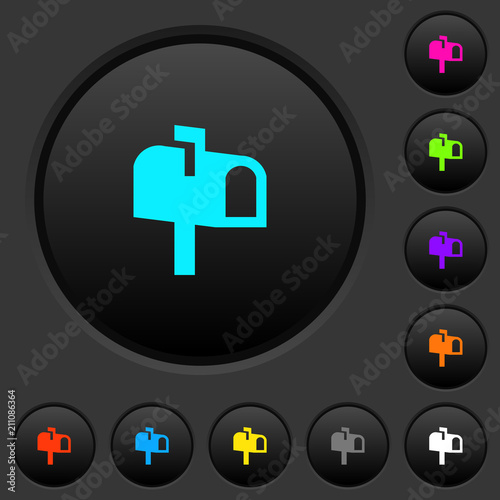 Mailbox dark push buttons with color icons