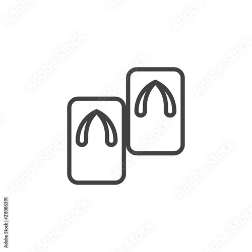Japanese traditional geta footwear outline icon. linear style sign for mobile concept and web design. Geta shoes simple line vector icon. Symbol, logo illustration. Pixel perfect vector graphics