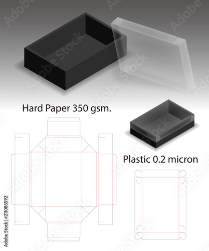 hard paper and plastic box with dieline