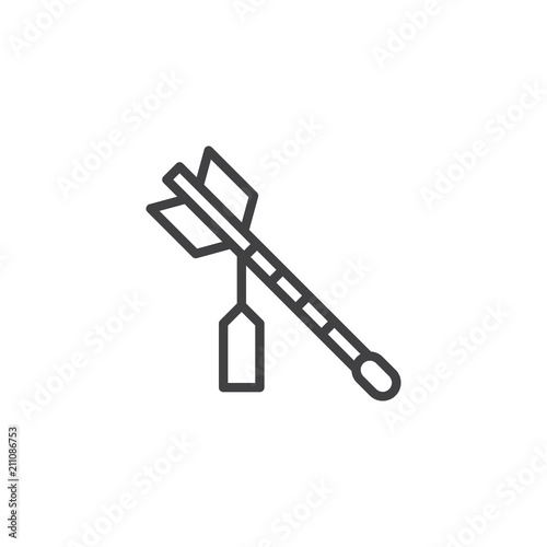 Hamaya Arrow outline icon. linear style sign for mobile concept and web design. Japanese arrow simple line vector icon. Symbol, logo illustration. Pixel perfect vector graphics