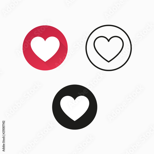Like and love social media vector icons for print or web use