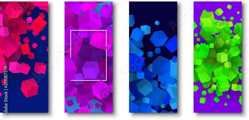 Fototapeta Naklejka Na Ścianę i Meble -  Backgrounds with colorful geometric 3d cubes pattern.
