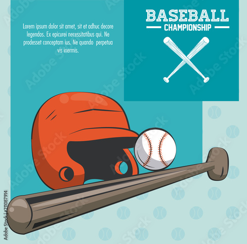 Baseball championship poster with information vector illustration graphic design