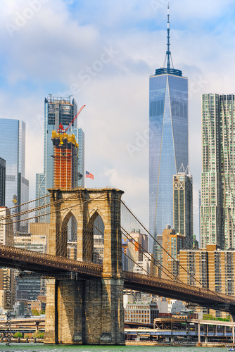 Suspension Brooklyn Bridge across Lower Manhattan and Brooklyn. New York, USA. © BRIAN_KINNEY