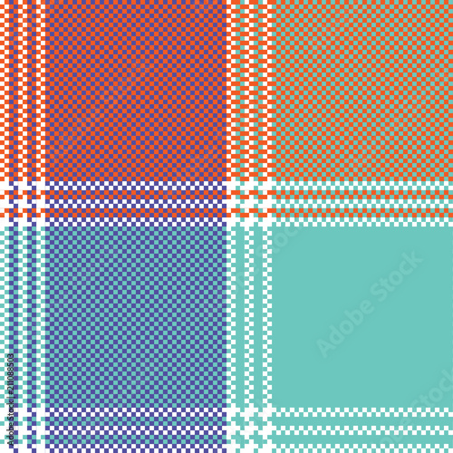Vintage mosaic plaid pixel seamless pattern