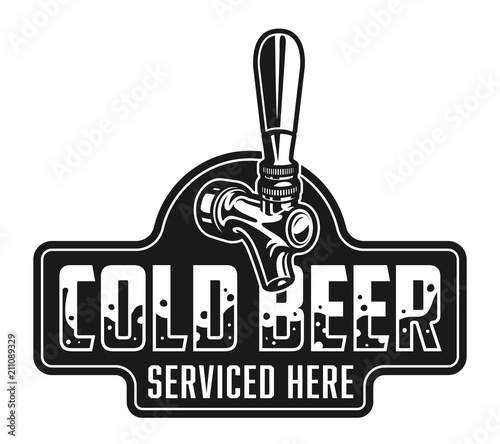 Vintage cold beer logotype template