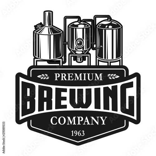 Vintage beer production label template