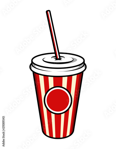 Vintage colorful cinema soda cup template