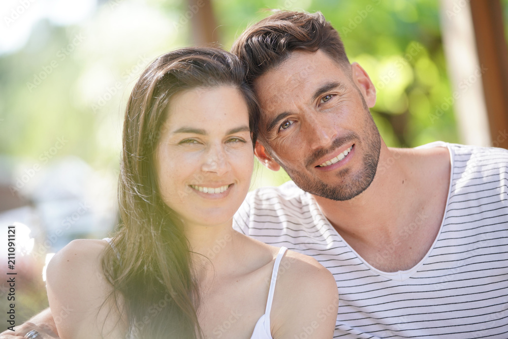 Portrait of 40-year-old couple on summer day