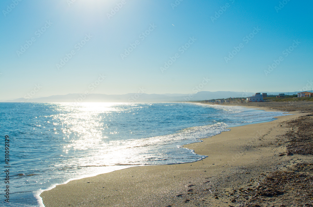Landscape of the beach in the morning