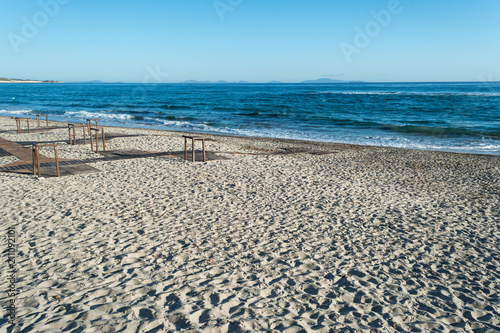 Landscape of the beach in the morning