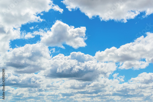 blue cloudy sky in summer day