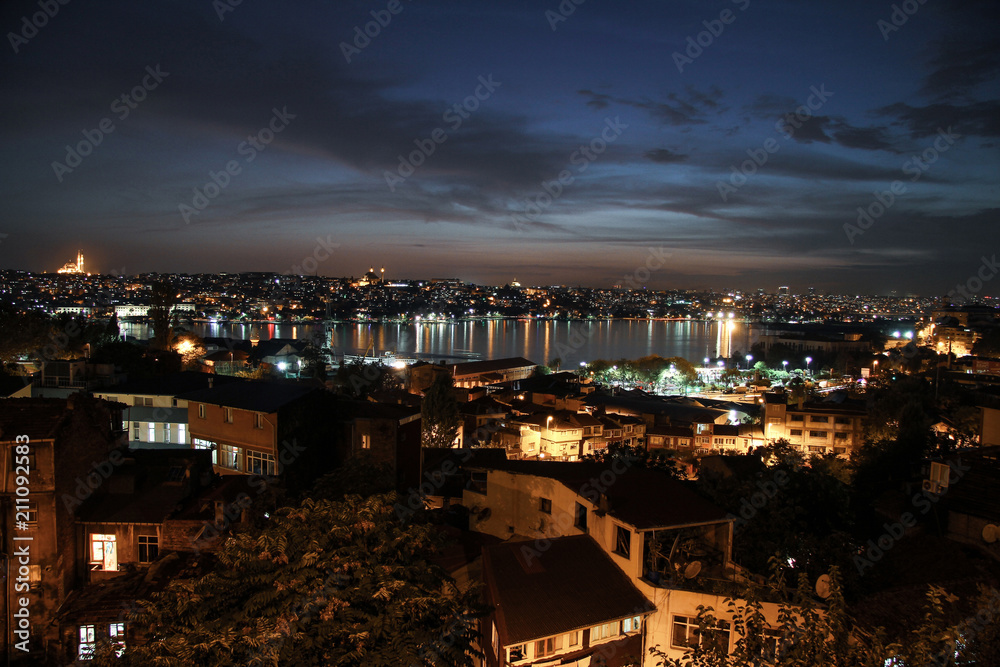 A night view of the Istanbul, Turkey