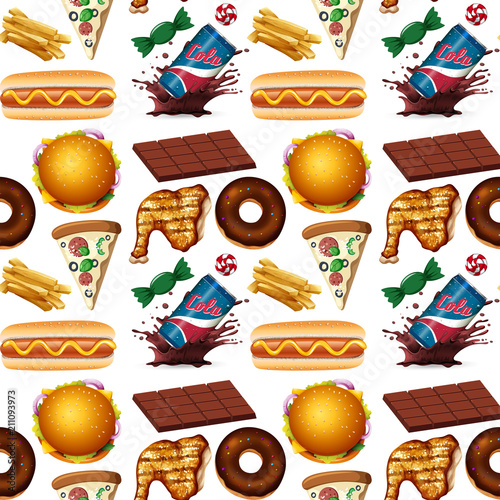 Fast Food Seamless Background