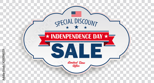 Independence Day Sale Classic Label Header Transparent