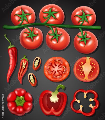 A Set of Tomato and Chilli