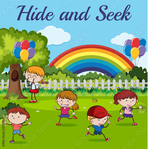 Children playing hide and seek