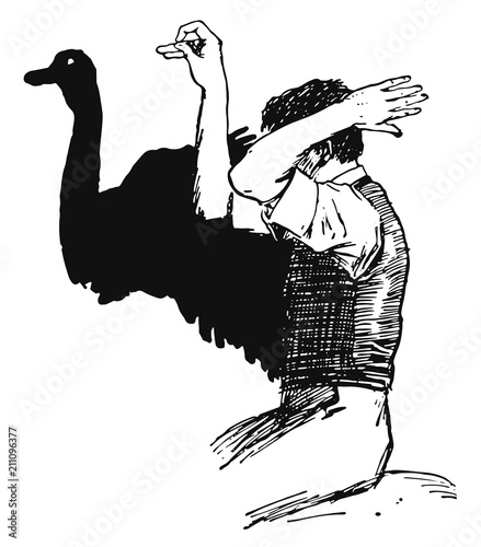 shadow play ostrich #vector #isolated - Schattenspiel Strauß